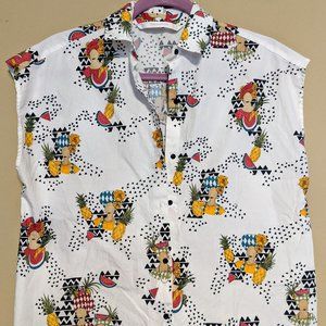 ZARA White cuban style top.